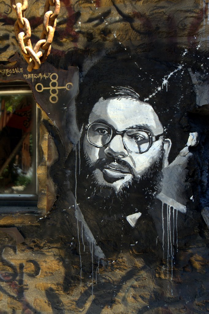 Hezbollah's Hassan Nasrallah decorates an art museum in Lyon, France. Photo: Abode of Chaos/Flickr