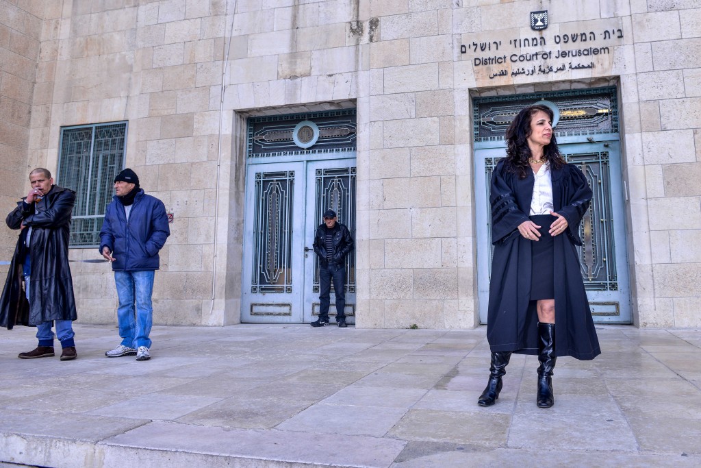 Nitsana Darshan-Leitner in front of the District Court in Jerusalem. Photo: Aviram Valdman / The Tower