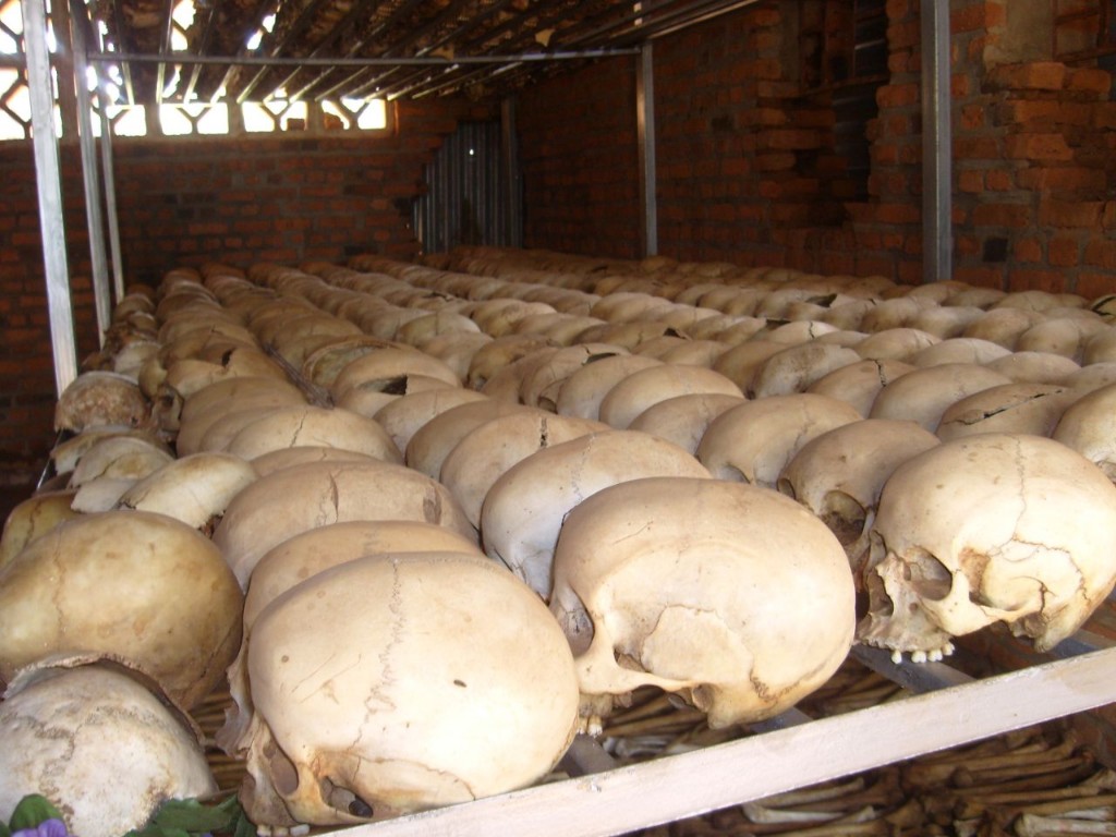 Skulls at the memorial for the Ntarama Church massacre, outside Kigali, Rwanda. Photo: Robin Kirk / flickr