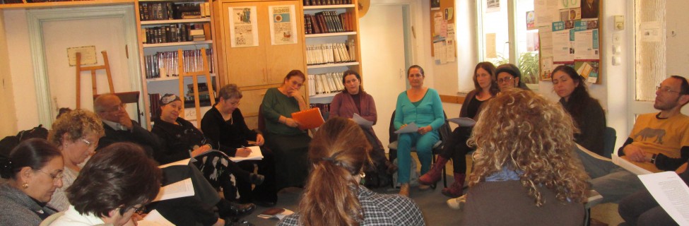 Participants in a text study at Beit Midrash Elul in Jerusalem. Photo: Beth Kissileff / The Tower