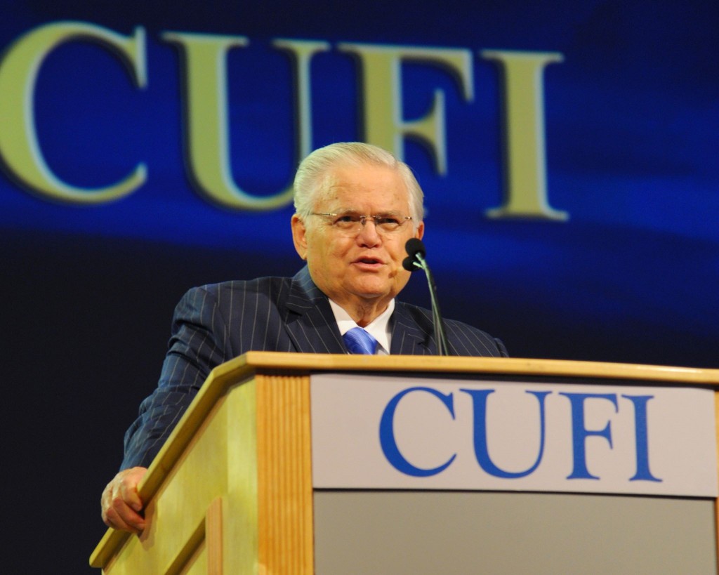 Pastor John Hagee speaks at the 2014 CUFI Washington Summit. Photo: CUFI / Facebook