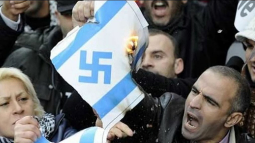 Images from European anti-Israel protests, like this one in France, bring to mind darker moments from European history. Photo: WorldBreakingNews / YouTube