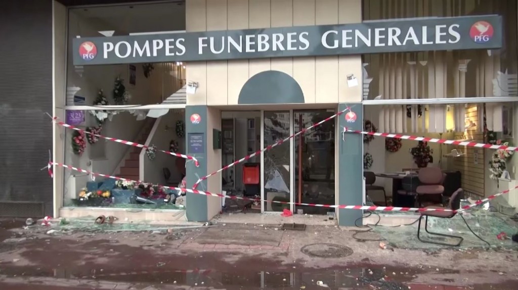 Damage from the Sarcelles pogrom. Photo: Line Press / YouTube