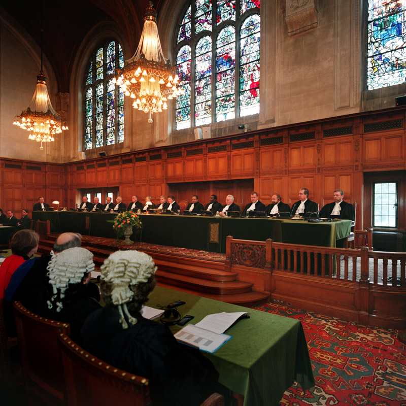 A public hearing at the International Court of Justice. Photo: Yeu Ninje / Wikimedia