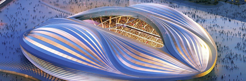 The design of Al-Wakrah Stadium, a planned stadium for the 2022 FIFA World Cup. Photo: AFP / Getty Images