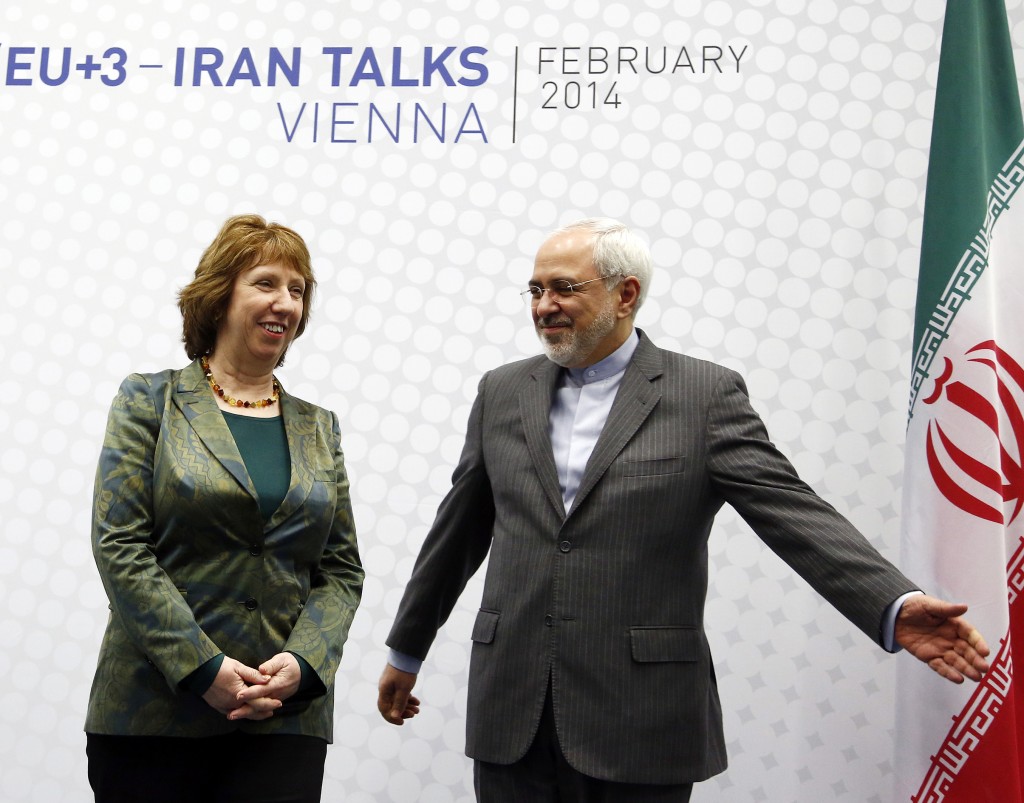 Iranian Foreign Minister Mohammad Javad Zarif meets with EU High Representative Catherine Ashton in advance of talks between the P5+1 countries and Iran over Iran’s nuclear program, February 2014. Photo: Austrian Foreign Ministry / Wikimedia