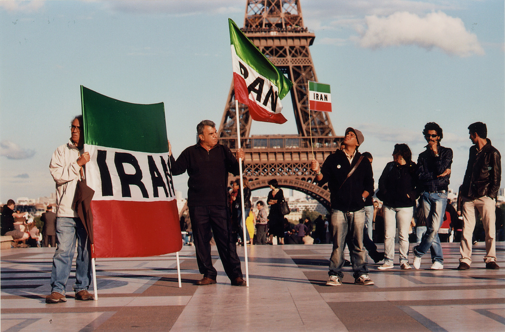 An Iran-related protest in Paris, June 2011. The French government is growing closer to the Islamic Republic as it works to fight ISIS. Photo: Gwenael Piaser / flickr