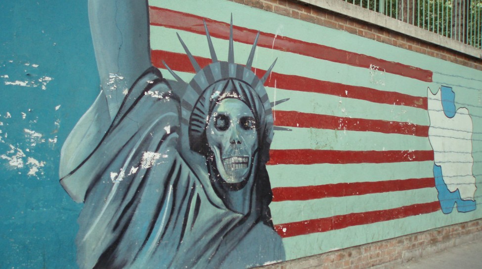 Mural outside the former American embassy, Tehran. Photo: David Holt / flickr