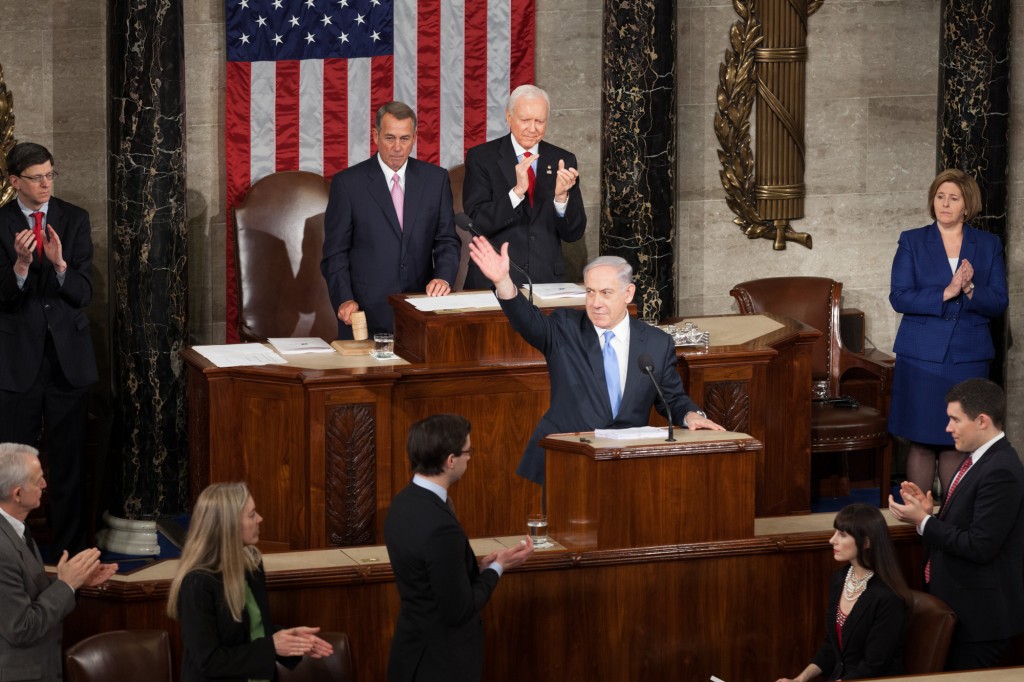 Israeli Prime Minister Benjamin Netanyahu speaks before a joint session of Congress for the third time, March 3, 2015. Photo: Heather Reed / flickr