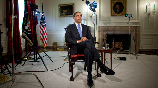 President Barack Obama records a video on the occasion of the holiday of Nowruz, March 18, 2009. Photo: The White House / Wikimedia