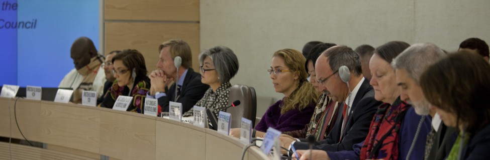 HRC Secretariat and OHCHR Officials at Human Rights Council. Photo: Eric Bridiers