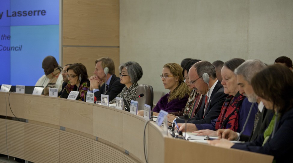 HRC Secretariat and OHCHR Officials at Human Rights Council. Photo: Eric Bridiers