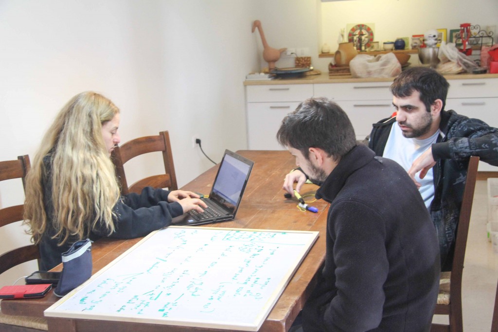 Maya Kosover, Yochai Maital and Dor Danino at the planning session for season three of Israel Story. Photo: Ro'ee Gilron