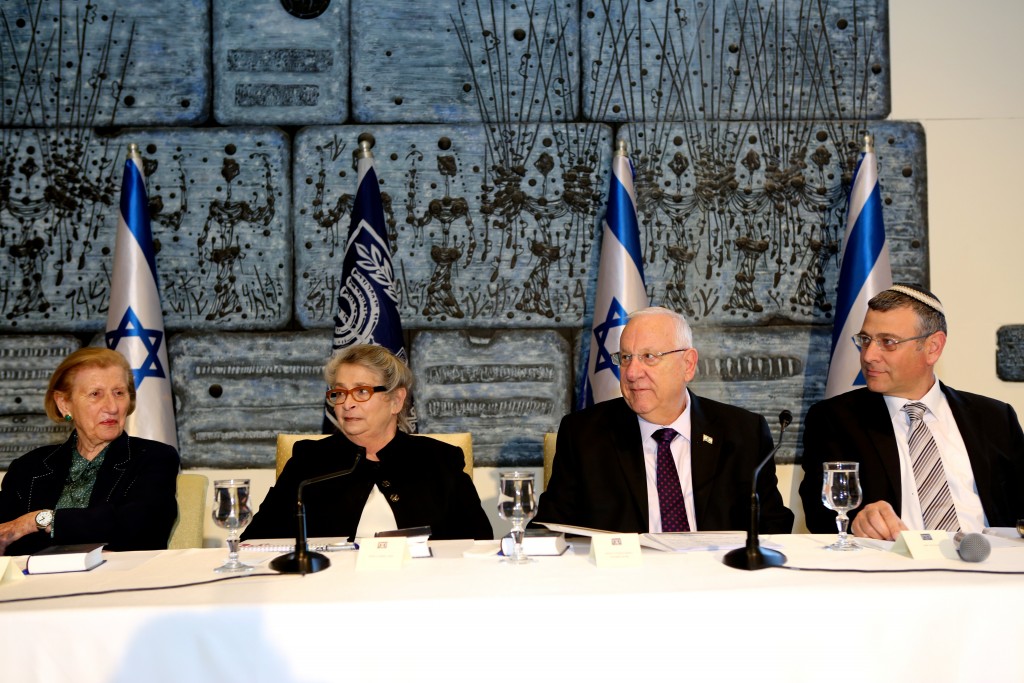 Israeli President Reuven Rivlin participates in a 929 study session at his residence. Photo: Dafna Talmon