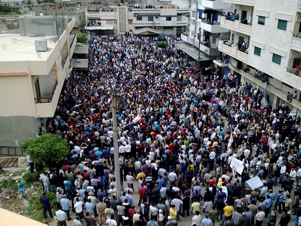 An anti-Assad demonstration in the Syrian city of Baniyas, April 29, 2011. Photo: Syria Frames of Freedom / Wikimedia