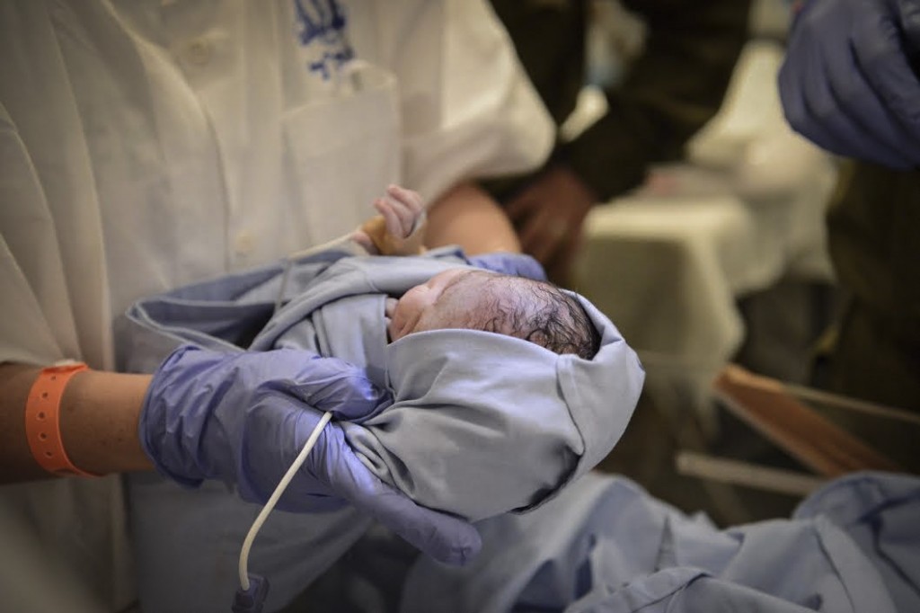 A baby born at the Israeli field hospital in Nepal. Photo: IDF / Flash90