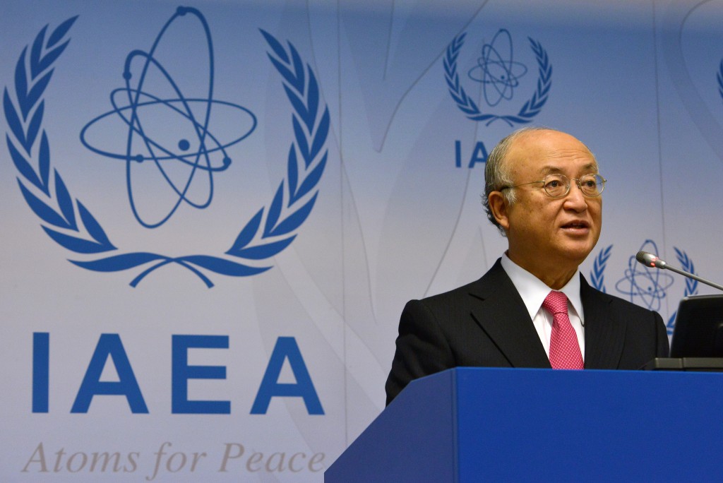IAEA Director General Yukiya Amano briefs the media during the 1383rd IAEA Board of Governors meeting in Vienna, September 15, 2014. Photo: Dean Calma / IAEA