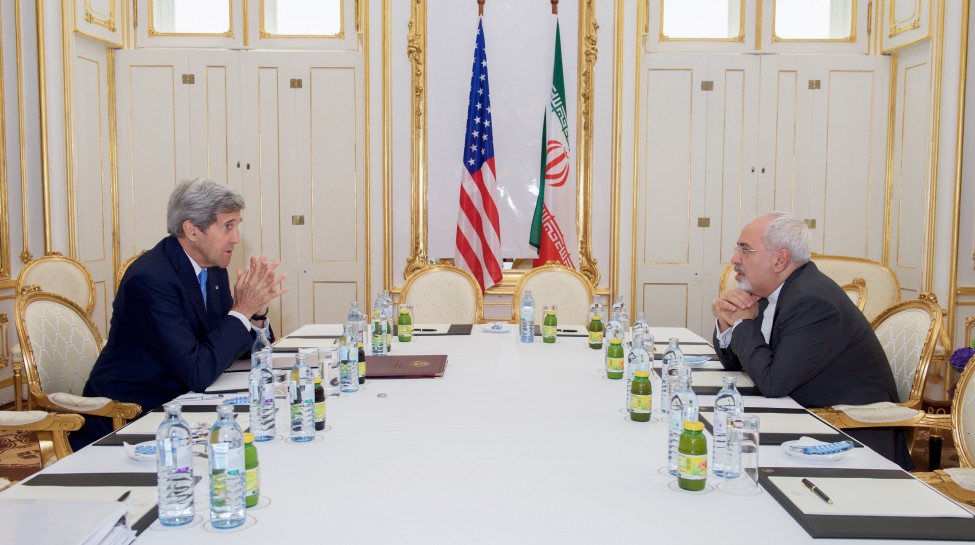U.S. Secretary of State John Kerry sits across from Iranian Foreign Minister Javad Zarif on June 30, 2015, in Vienna, Austria, before a one-on-one meeting amid negotiations about the future of Iran's nuclear program. Photo: U.S. Department of State / flickr