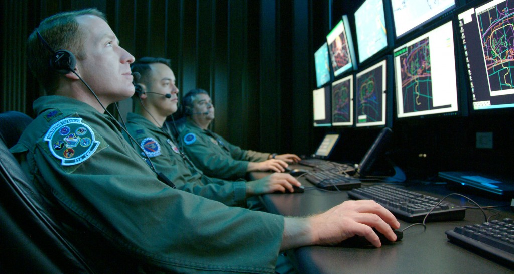 The U.S. military monitors a simulated electronic warfare test at Eglin Air Force Base. Photo: Capt. Carrie Kessler / U.S. Air Force / Wikimedia
