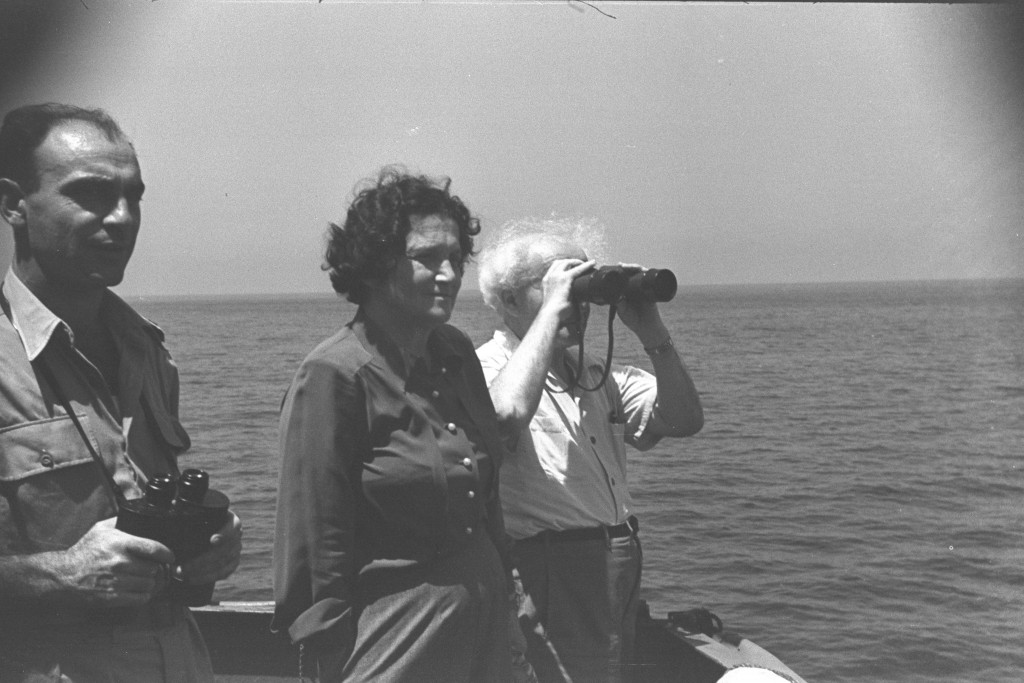 Israeli Prime Minister David Ben-Gurion and his wife Paula take a cruise on the Mediterranean Sea, July 1949. Photo: Government Press Office / Wikimedia