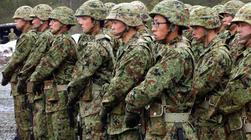 Japan Self-Defense Force infantry wearing helmets and camouflage. Photo: U.S. Department of Defense / Wikimedia