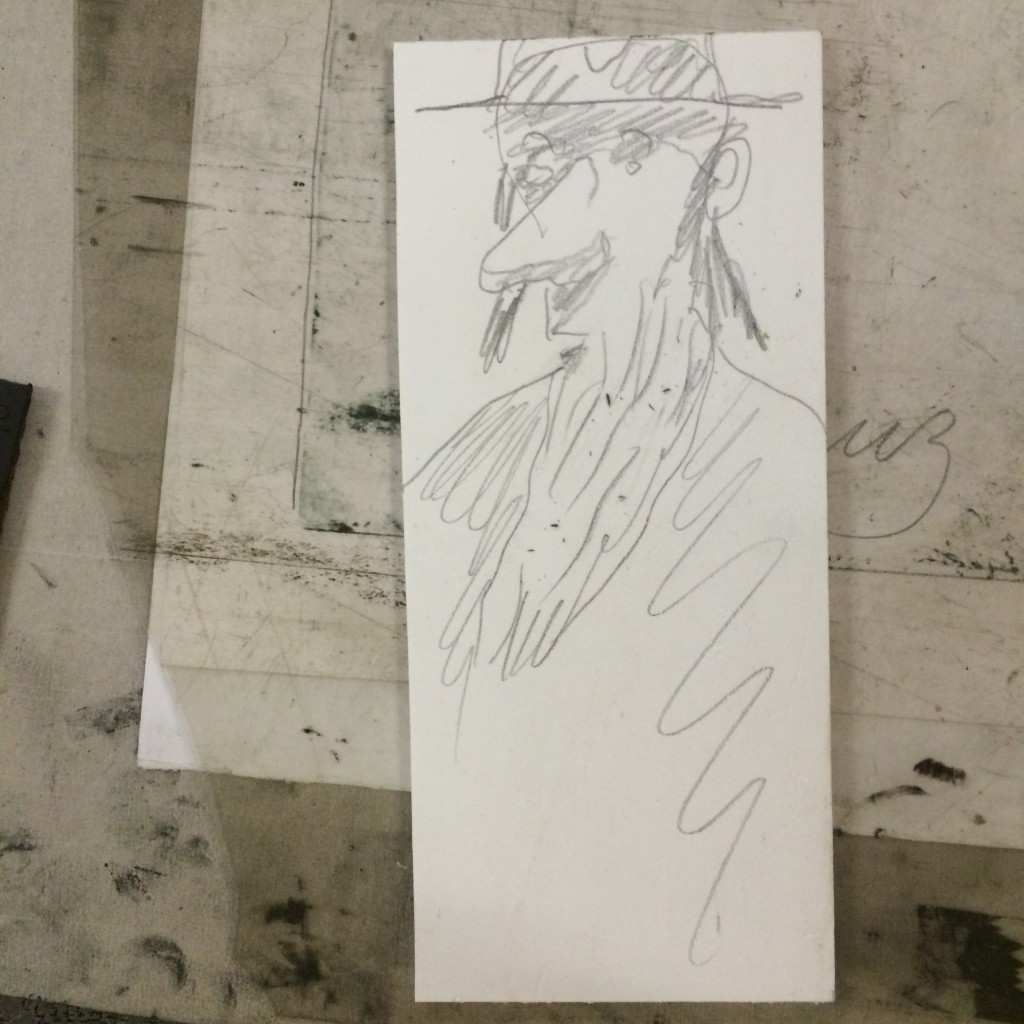 Oleg's drawing of a Jew. Photo: Miriam Pollock / The Tower
