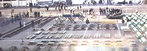 A display of weapons confiscated from the Karin A. Photo: Wikimedia