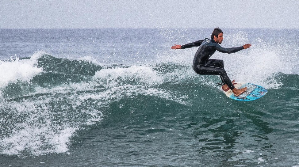 Frenchman Nicholas Klotz of Surfing 4 Peace rides the waves. Photo: Aviram Valdman / The Tower