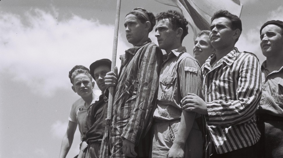 Buchenwald survivors arrive in Haifa only to be arrested by the British, 1945. Photo: Wikimedia