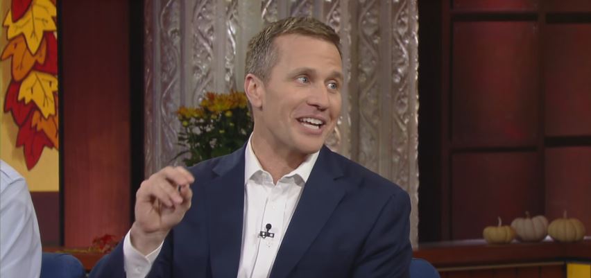 Eric Greitens appears on The Late Show with Stephen Colbert, November 26, 2015. Photo: The Late Show with Stephen Colbert / YouTube
