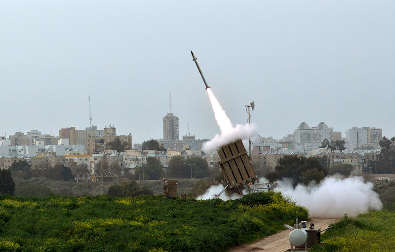 An Iron Dome battery in action, November 2012.