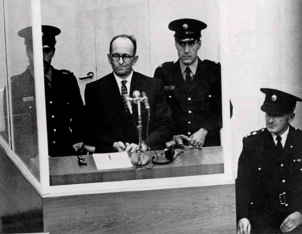Adolf Eichmann stands trial in Jerusalem. Photo: Huntington Theatre Company / flickr