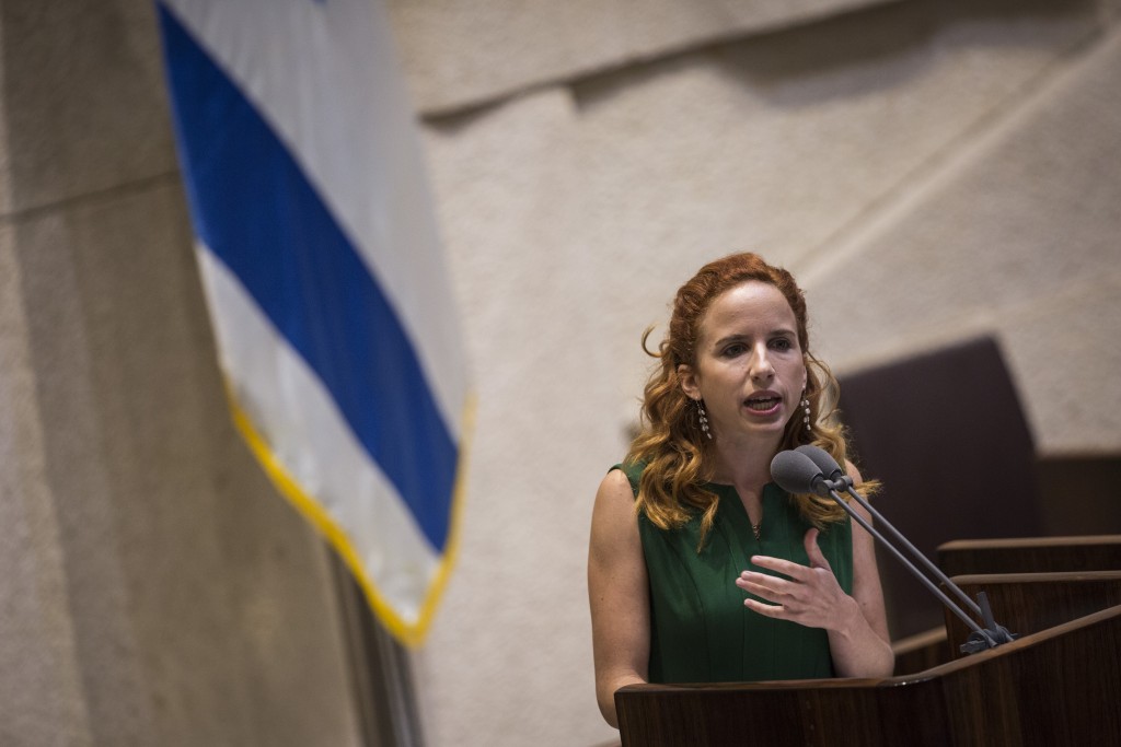 Knesset member Stav Shaffir speaks during a vote on the Fair Rental Law, making renting apartments more accessible to young Israelis, June 8, 2016. Photo: Hadas Parush / Flash90