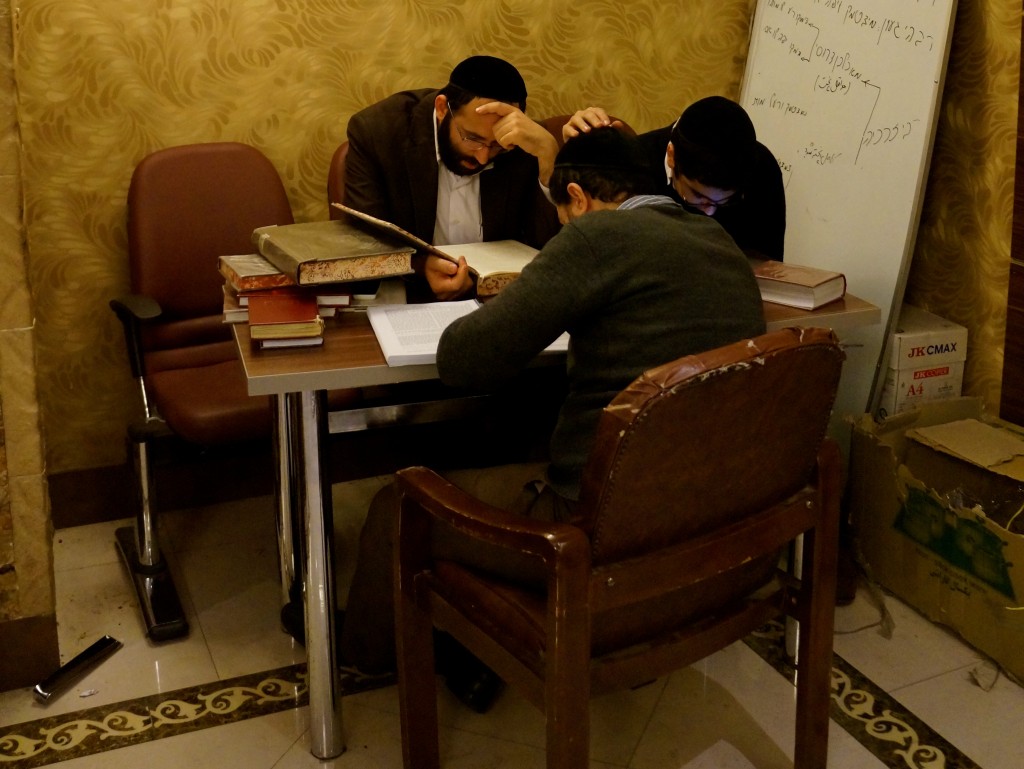 Jews study holy texts in Tehran. Photo: Annika Hernroth-Rothstein