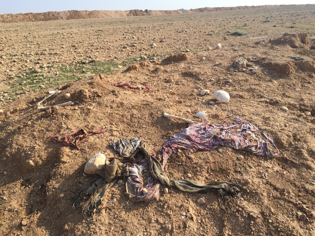A mass grave of Yazidi victims of ISIS. Photo: Seth J. Frantzman / The Tower