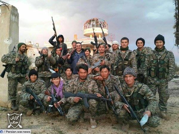 Hazara fighters from the Fatemiyoun Brigade. Photo: Rao Komar / Twitter
