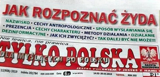 Anti-Semitic Polish Headline How to Spot a Jew