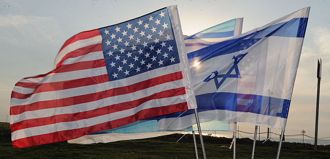 american and israeli flags