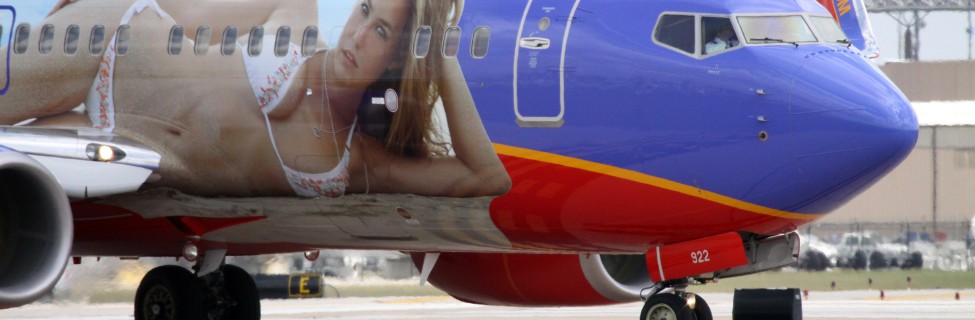 Israeli supermodel Bar Refaeli was painted onto a Southwest Airlines plane to promote the 2009 Sports Illustrated Swimsuit Issue. Photo: Christopher Ebdon / flickr