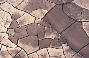 Ground cracked by drought following floods